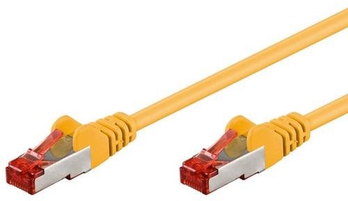 Goobay Wentronic 95503 kabel sieciowy Cat6 S/FTP (2 X wtyk RJ45, PIMF podwójnie ekranowany) Żółty 4040849955037