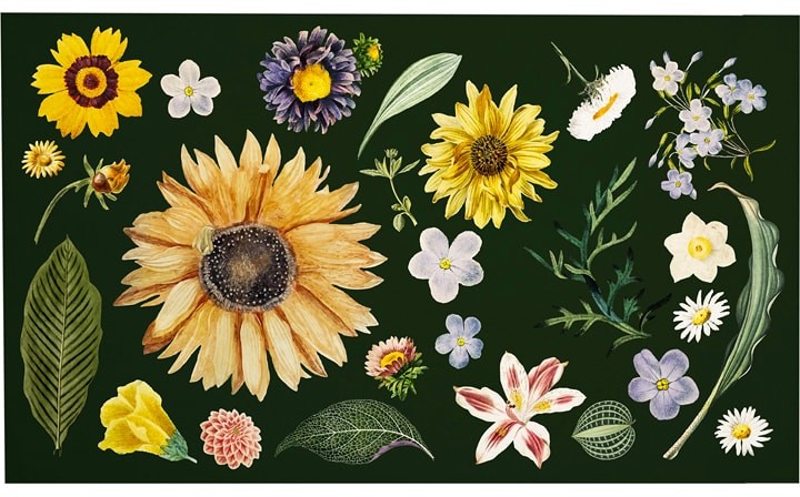 Madre Selva Wycieraczka w kolorze ciemnozielonym ze wzorem - 70 x 40 cm