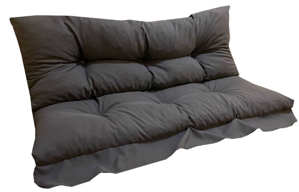 VETRO PLUS Poduszka na huśtawkę 130 cm pikowana PU 8cm antracytowa