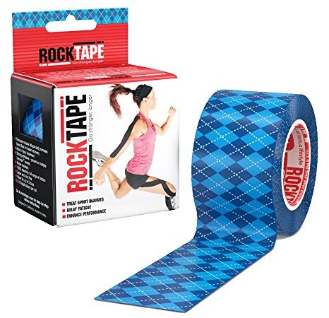 ROCK Tape kinezjologii-wspomagania-taśma klejąca, czerwone logo, niebieski, w rozmiarze uniwersalnym RT-TPE-BA00 (RT-TPE0-BA00)