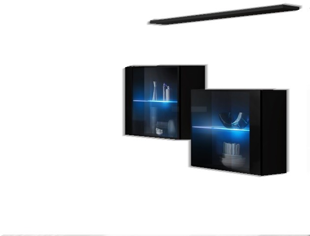 KOMODA WISZĄCA Z PÓŁKĄ SWITCH SB III CZARNY + LED 26 ZZ SW SB3