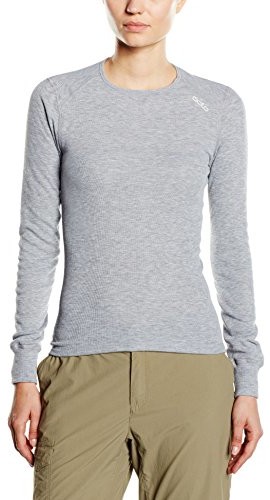 Odlo Damska bielizna funkcyjna z długim rękawem Crew Neck Warm od szary, l 152021