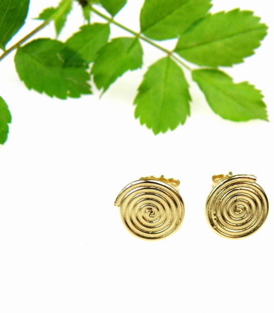 Venus Galeria Kolczyki srebrne - Zawijaski pozłocone