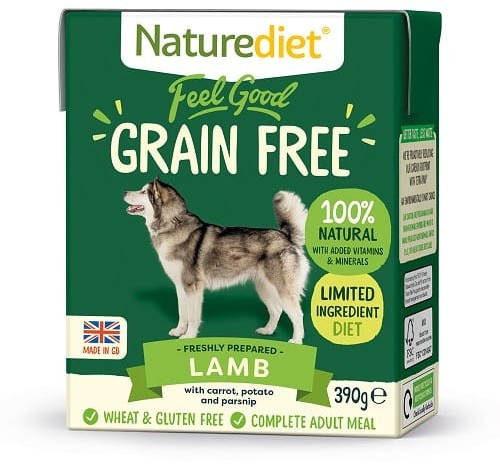 Naturediet Grain Free Świeżo Przygotowana Jagnięcina 390g