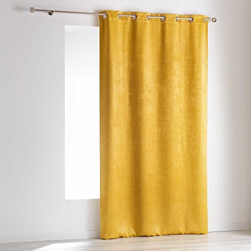 Homea homea zasłona z oczkami, poliester, żółty, 240x140 cm 1606559