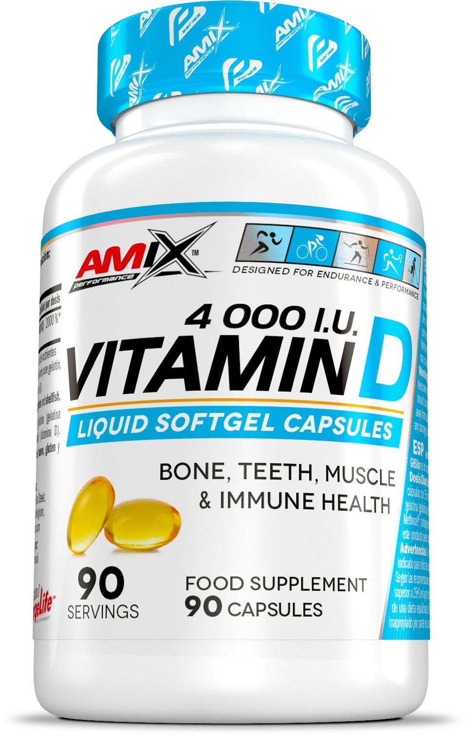 Witamina D 4000 w płynnych kapsułkach - Amix Nutrition (Vitamin D 4000 I.U.)