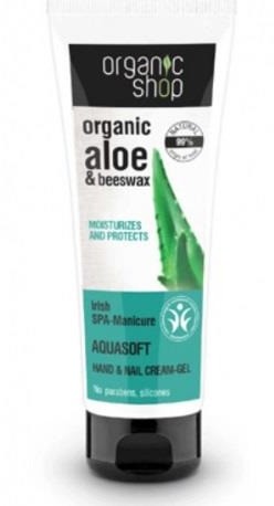 Organic Shop Aloe & Beewax Aquasoft Hand & Nail Cream-Gel kremowy żel do rąk i paznokci 75ml 50689-uniw