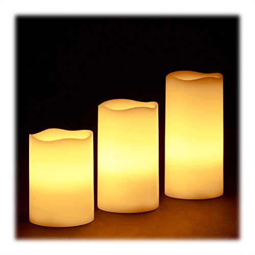 Relaxdays LED świece zestaw-częściowy, elektryczne świece z prawdziwego wosku migająca, jasna, zasilanie bateryjne, wys. x szer. x gł.: 13 x 8 x 8 cm, kremowy 10021534