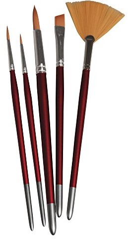 RAYHER HOBBY Rayher 37056000 zestaw pędzli hobby twórczych, FSC 100%, sortowane, torba SB 5 sztuki 37056000
