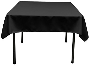LA Linen La Linen poliester poplin Square tablecloth TCpop52x52_BlackP24
