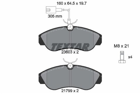 TEXTAR Zestaw klocków hamulcowych, hamulce tarczowe 2360301