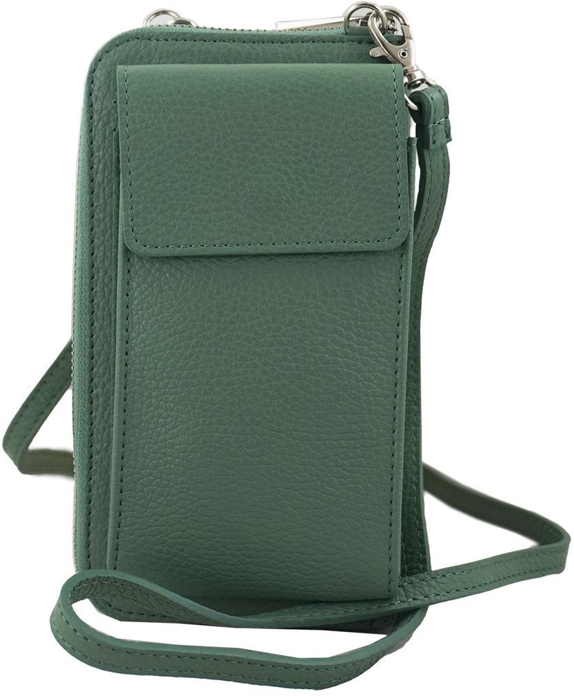 Barberini's Portfel / etui na telefon ze skóry naturalnej - Zielony 908-38