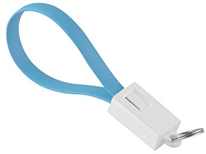 mumbi mumbi 26102 kabel USB A na micro USB B kabel do ładowania danych kabel płaski breloczek do kluczy niebieski USB Ladekabel Micro
