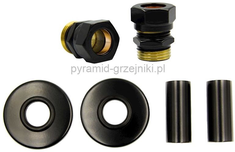 Vario Term Zestaw maskujący rozety+tuleje+złączki GZ1/2 Cu/Pex - czarny mat CU - instalacja miedziana ZMR1GZ1/2x1524