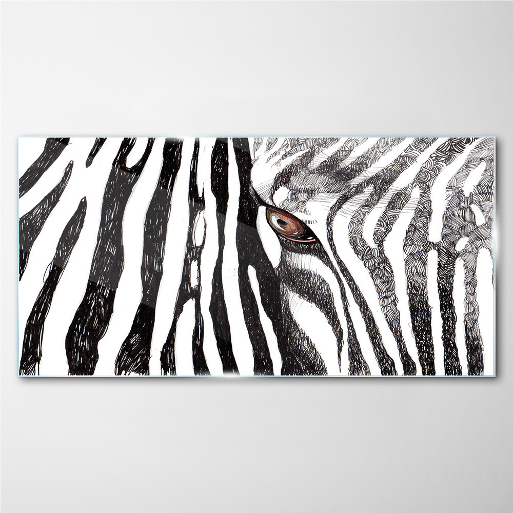 PL Coloray Obraz na Szkle zwierzę zebra paski 140x70cm