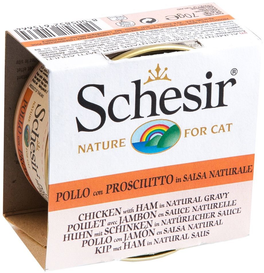 Schesir Korzystny pakiet Natural w sosie 12 x 70 g Kurczak z szynką |