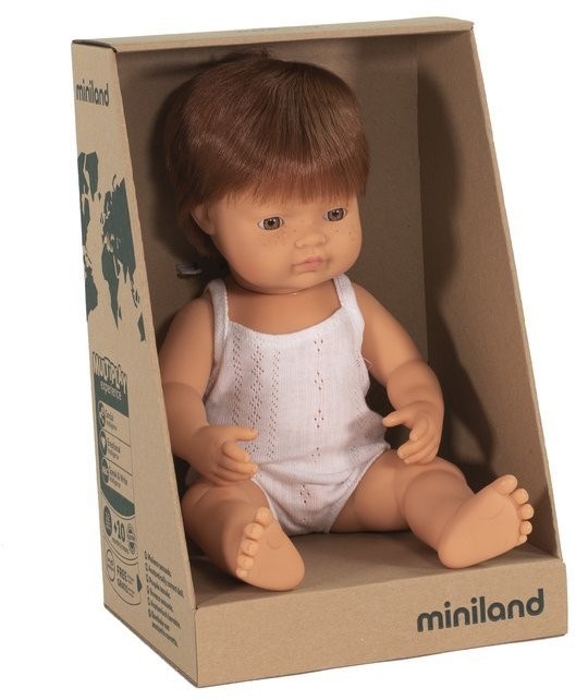 Miniland Europejczyk Rude Włosy 38 cm Lalka Chłopiec Europejczyk Rude Włosy Miniland Doll Miniland EUROPEJCZYK 38 RUDE WŁOSY