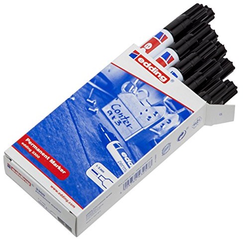 Edding 3300, m. klinowatym czubkiem ,10 St., czarna 3300-001