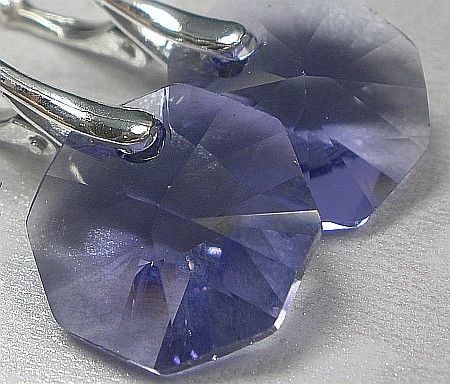 Swarovski piękne kolczyki SREBRO Tanzanit