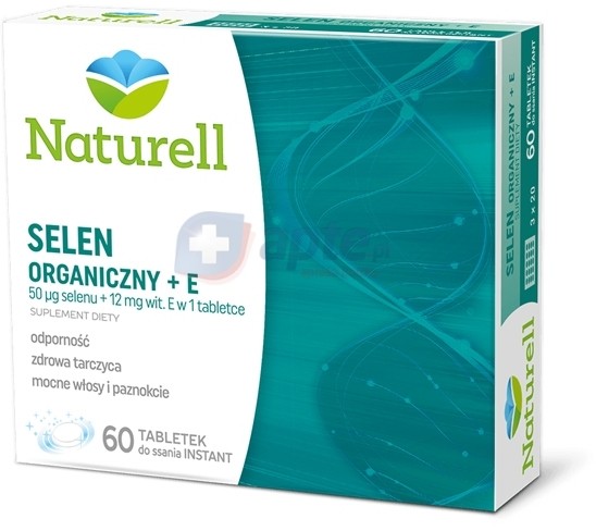 USP Zdrowie Naturell Selen Organiczny 50mcg + witamina E 12mg x60 tabletek do ssania instant