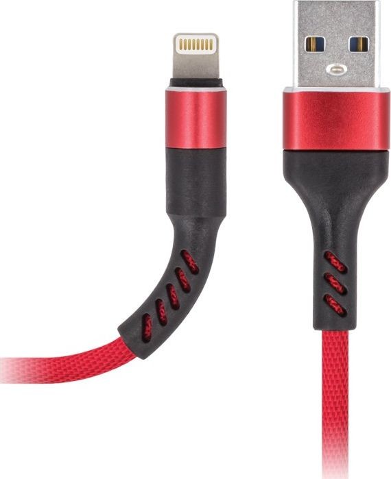 TelForceOne Kabel USB  Kabel Maxlife MXUC-01 do iPhone iPad iPod 8-PIN Fast Charge 2A czerwony 73606