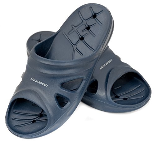Aqua Speed klapek basenowych dla dorosłych i dzieci basen buty Podeszwa antypoślizgowa bardzo lekki # AS Florida, kolor: granatowy, rozmiar: 43 (5908217660329)