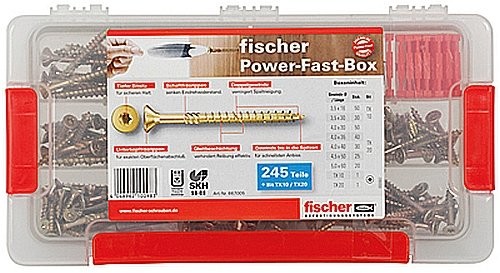 Fischer Skrzynka asortymentowa Power-Fast  667005,  3,5 mm -  5 mm, 245 części