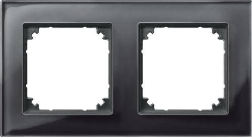 Merten 489203 m-Plan prawdziwe szkło ramki, 2 kieszeń, Onyx Czarny 4853805