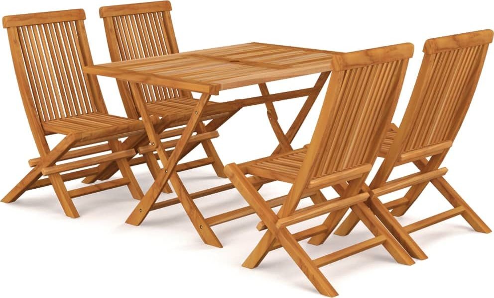 vidaXL 5-cz zestaw mebli ogrodowych lite drewno tekowe 3059601