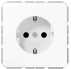 Jung Serie CD gniazdo schuko, 16 A 250 V , kolor: śnieżna biel (alpinweiß), CD 1520 WW, 1 sztuka CD 1520 WW