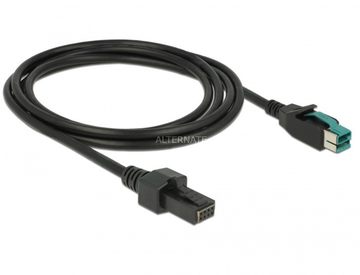 Delock 85483 kabel zasilające Czarny 2 m PoweredUSB