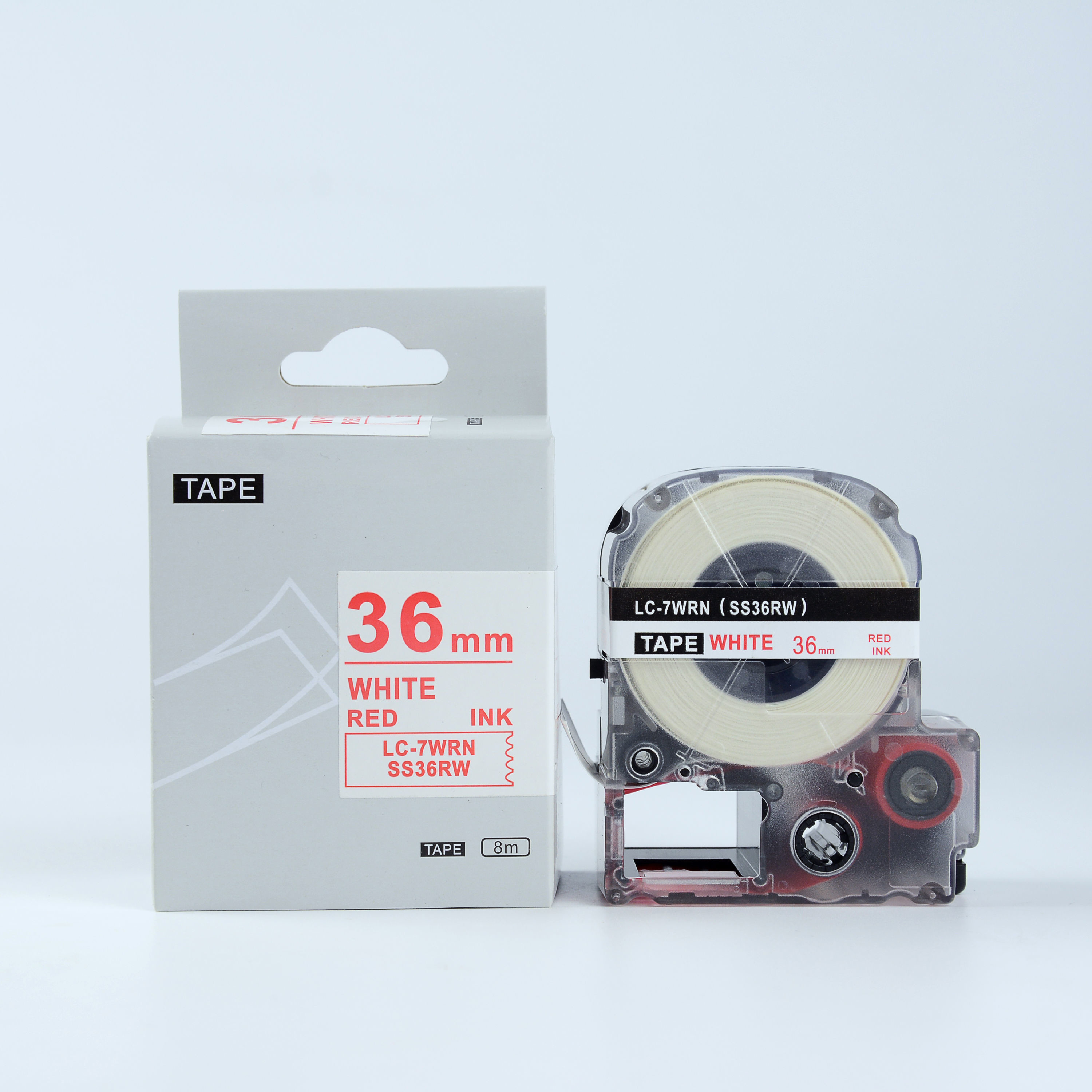 Epson LK-SS36RW, 36mm x 9m, czerwony druk / biały podkład, taśma zamiennik