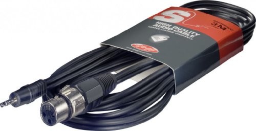 Stagg 18287 przewód (1 m, Mini Stereo Audio wtyk, gniazdo 3,5 MM-XLR) Czarny SAC1MPSXF