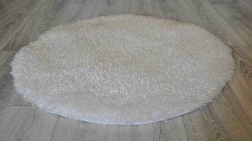 DYWAN SHAGGY PUFFY KOŁO 80x80cm WHITE/BIAŁY MIĘKIE RUNO