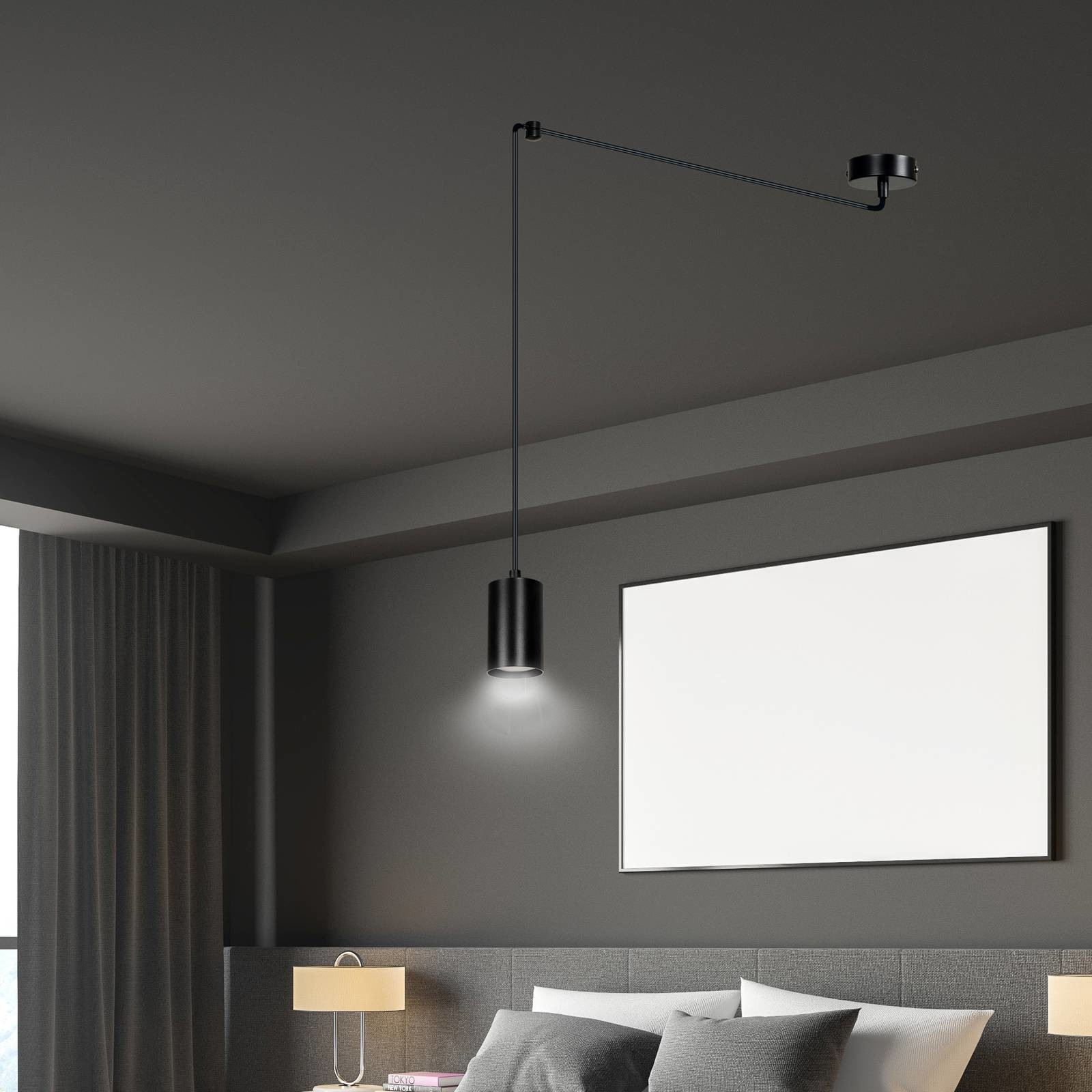 EULUNA Lampa wisząca Speed, czarna, 1-punktowa