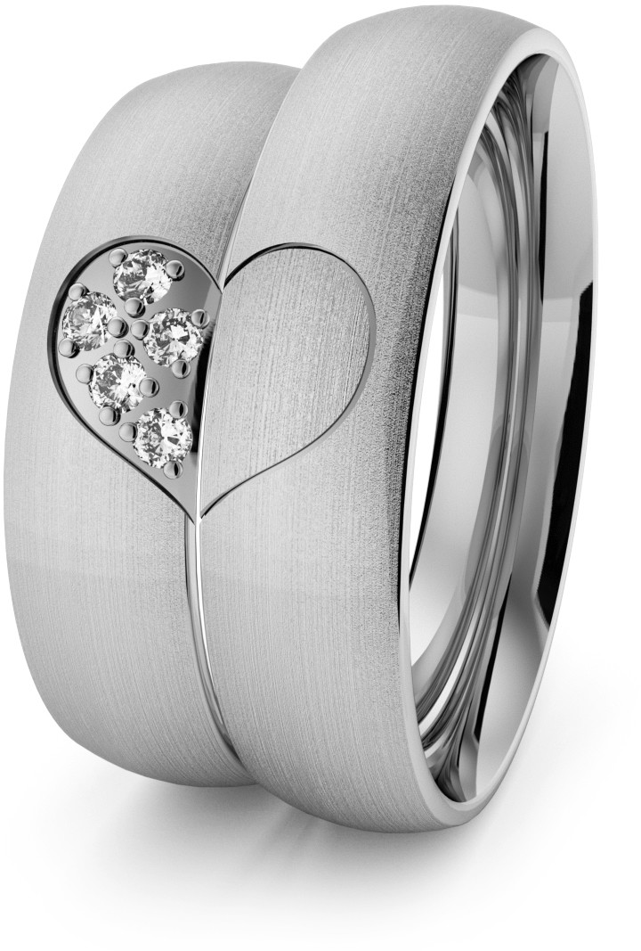 Eminence Obrączki srebrne klasyczne 5 mm z połówkami serc - 78 Ag-classic-5-78