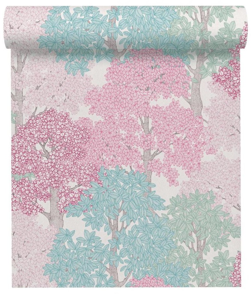 Tapeta Floral Impression 377535 różowa winylowa na flizelinie