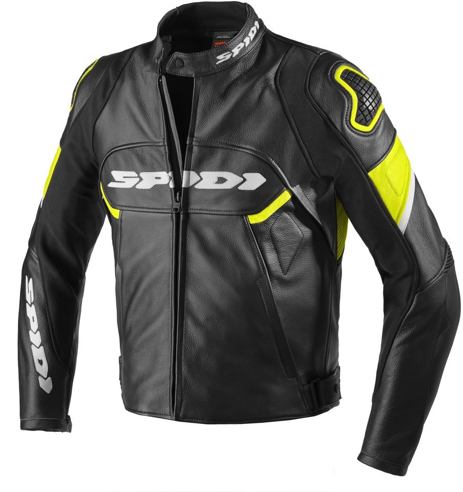 SPIDI P178 394 Ignite Skórzana męska kurtka na motocykl sportowy czarno-zielona fluo : Rozmiar - 52 SD-P178-394-52