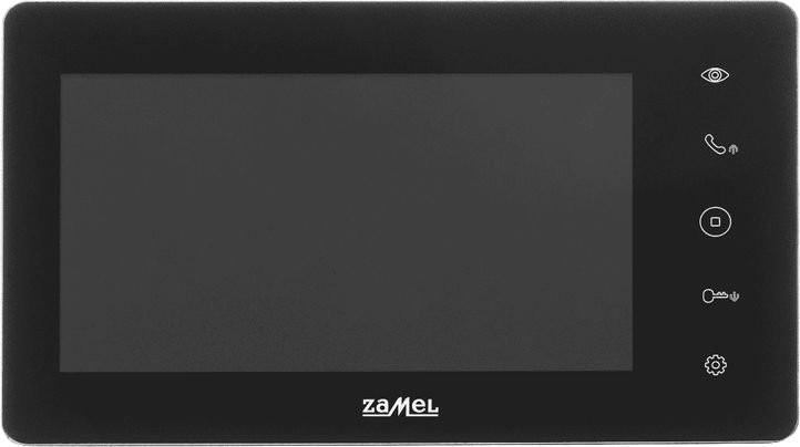 Zamel Wideomonitor 7 calowy IPS HD z dotykowymi przyciskami oraz bramką WiFi czarny VP-808BHDWIFI ENT10000469 ENT10000469