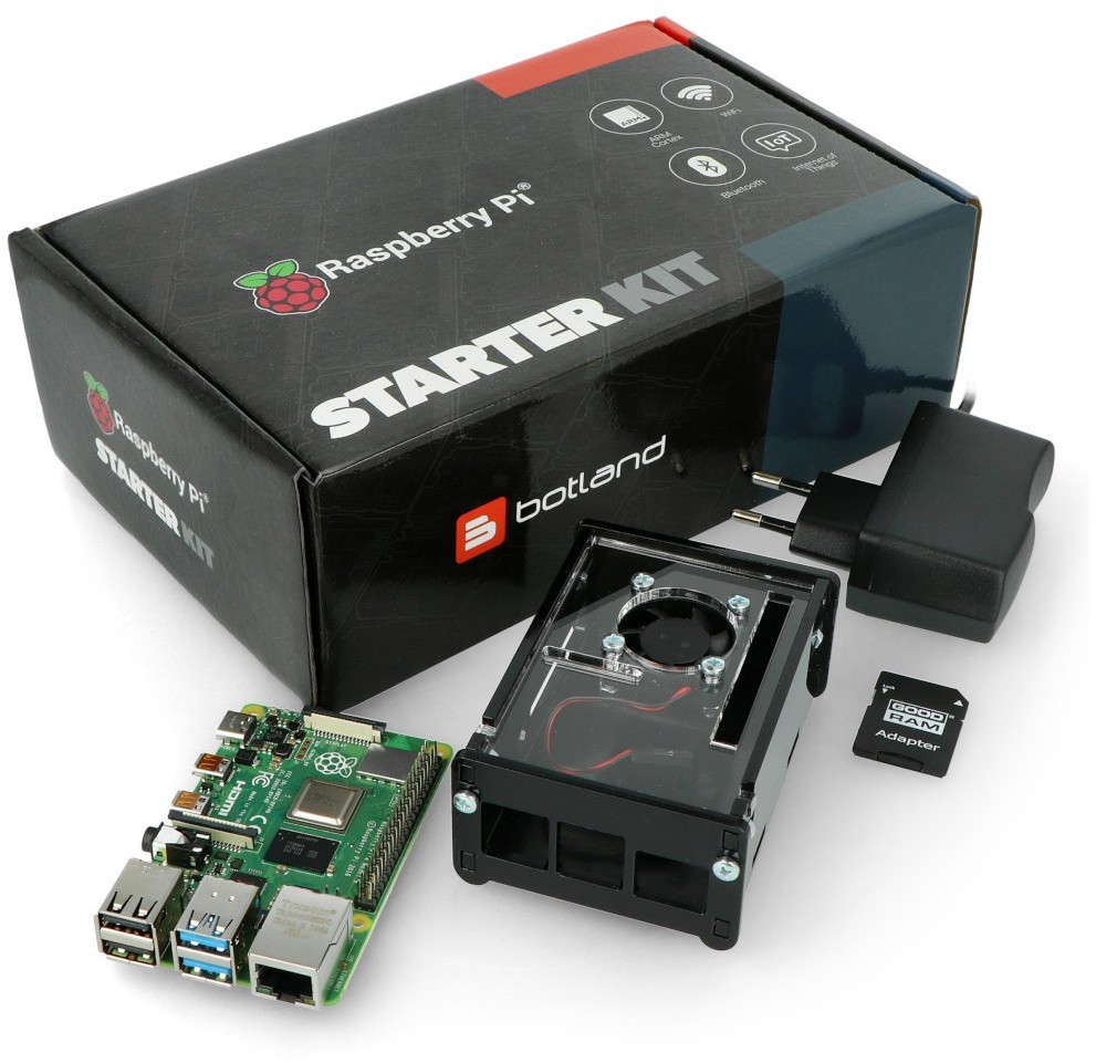 Raspberry PI RPi & Botland Zestaw z 4B WiFi 8GB RAM + akcesoria RPI-16851