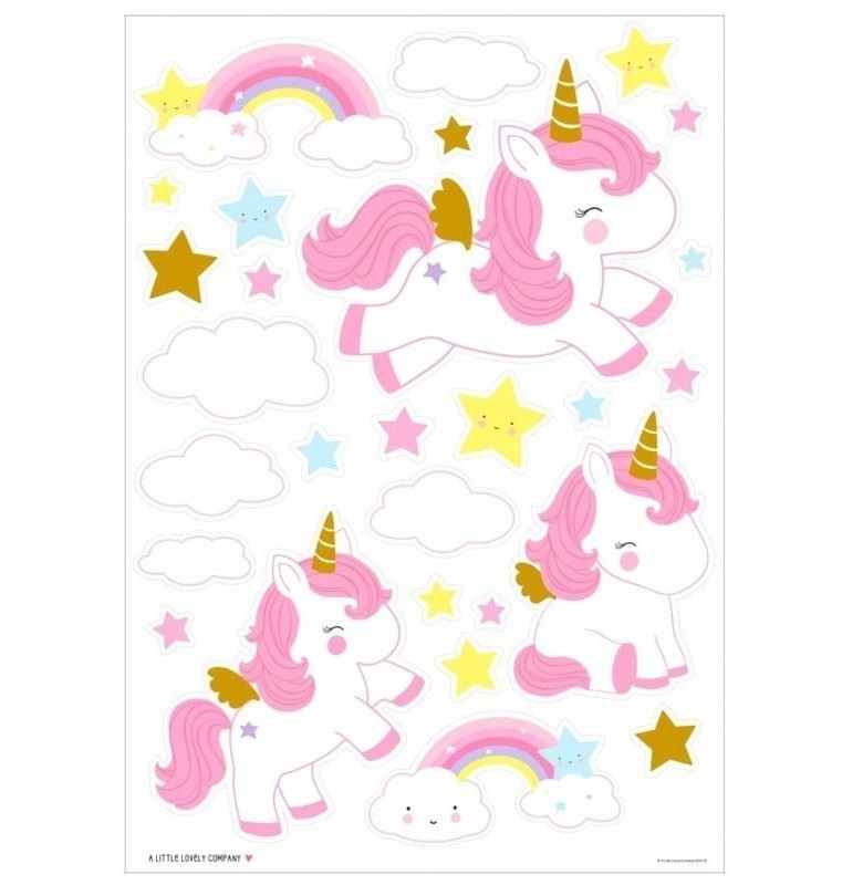 Little Lovely Company naklejki ścienne Jednorożec