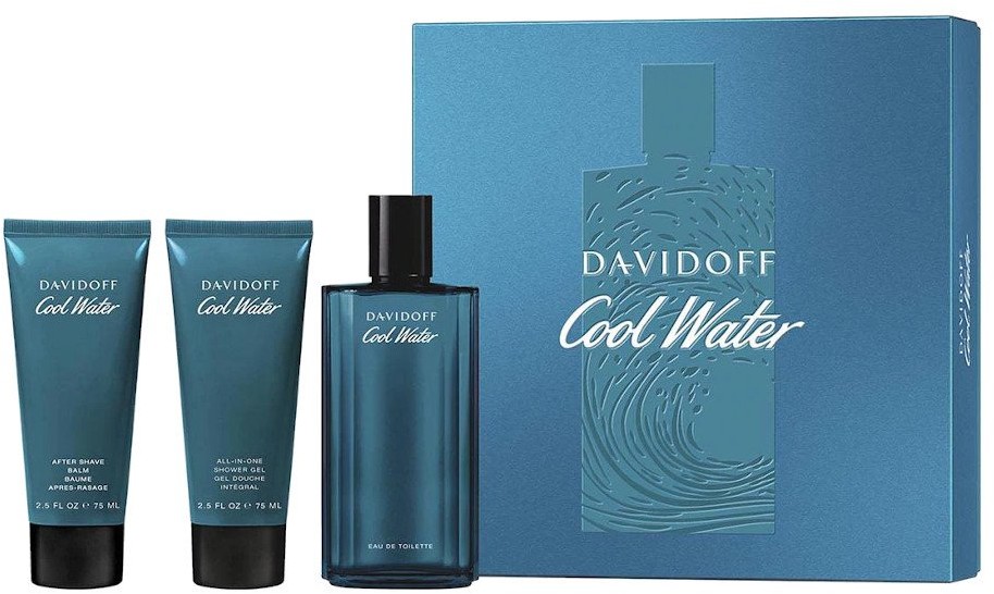 Davidoff Davidoff Cool Water  zestaw - woda toaletowa 125 ml + balsam po goleniu  75 ml + żel pod prysznic  75 ml DAV-CWM76