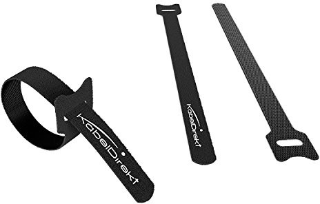 KabelDirekt taśma materiałowa do wiązek kabli, szerokość: 12,5 mm, długość: 5 m, możliwość ucinania dowolnej długości czarny 687