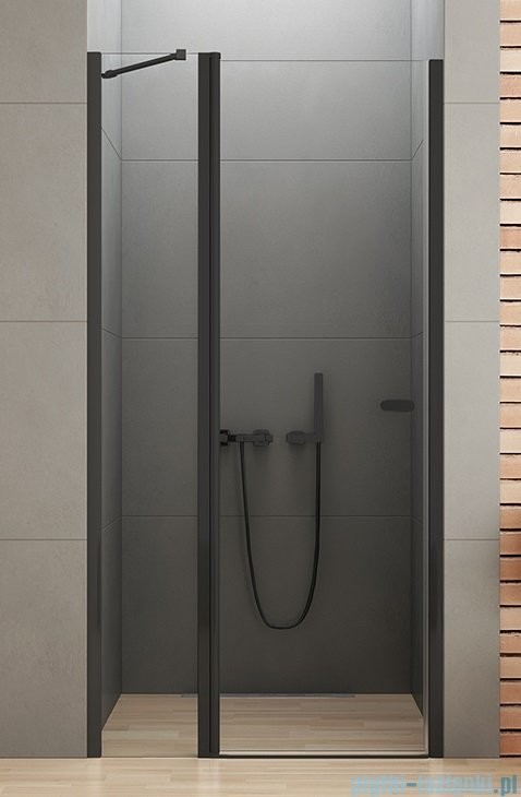 NEW TRENDY New Soleo Black 90x195 cm drzwi wnękowe wspornik krzyżowy przejrzyste D-0241A-WK |