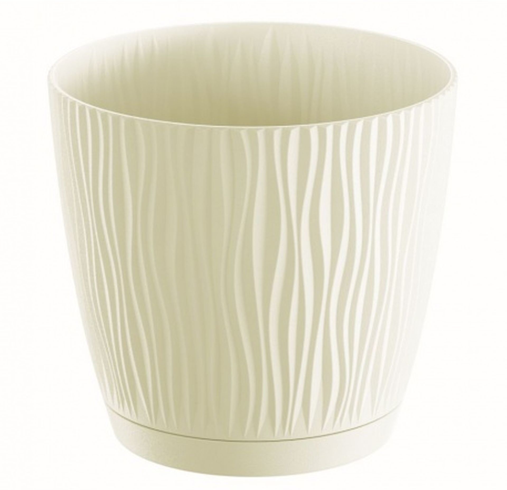 Prosperplast SANDY P doniczka z podstawką 16,8 cm, kremowa DSY170P