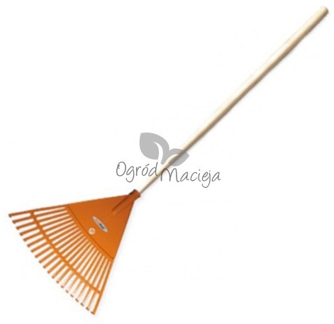 BRADAS Grabie wachlarzowe PVC 20 zębów + drewniany lakierowany trzonek KT-CX20H