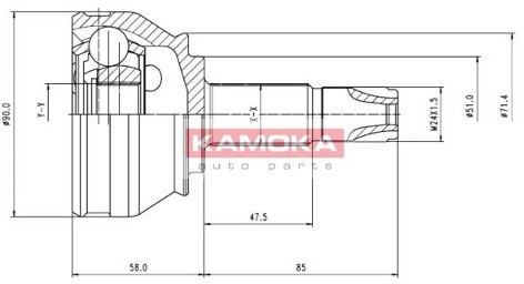 KAMOKA Zestaw przegubu, półoś napędowa 7036