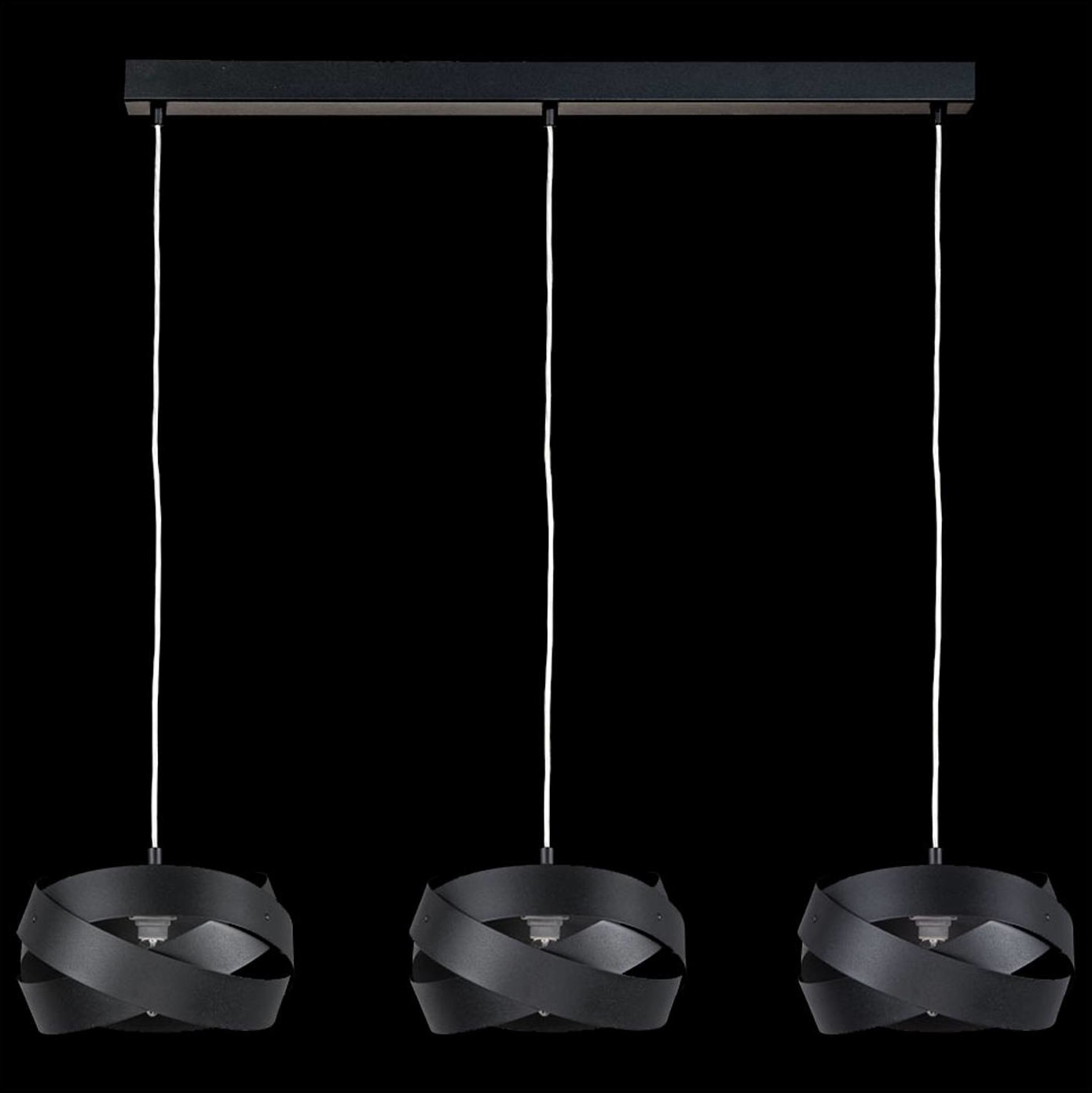 EULUNA Lampa wisząca Tornado, 3-punktowa, czarna