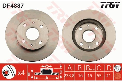 TRW Tarcza hamulcowa DF4887