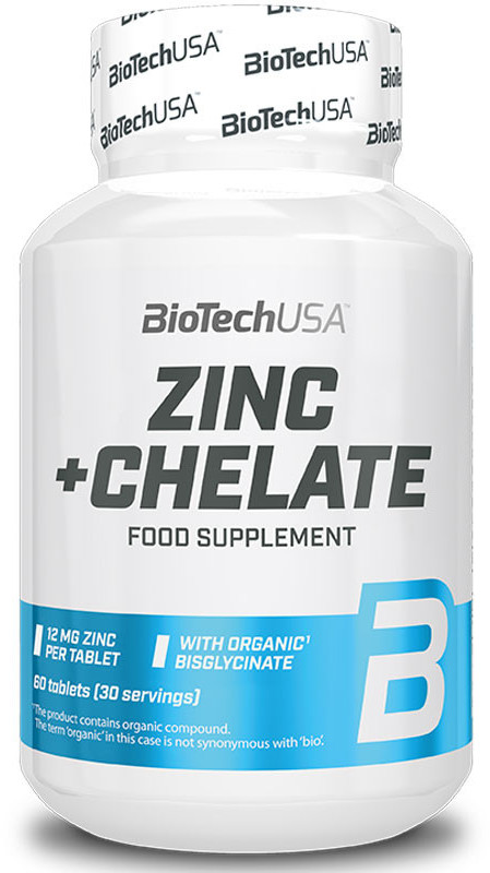 Фото - Вітаміни й мінерали BioTech USA Zinc+Chelate 60tabs 